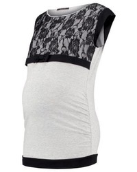 T-shirt à col rond gris foncé 9Fashion