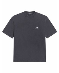 T-shirt à col rond gris foncé Balenciaga