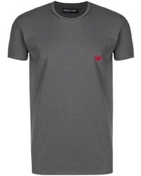 T-shirt à col rond gris foncé Emporio Armani