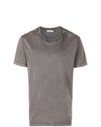 T-shirt à col rond gris foncé Bottega Veneta