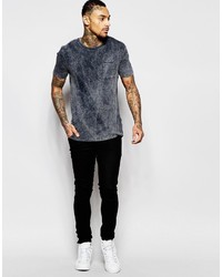 T-shirt à col rond gris foncé Asos