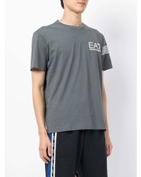 T-shirt à col rond gris foncé Ea7 Emporio Armani