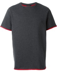 T-shirt à col rond gris foncé Christopher Kane