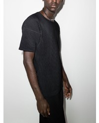 T-shirt à col rond gris foncé Homme Plissé Issey Miyake