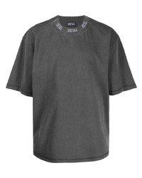 T-shirt à col rond gris foncé Diesel