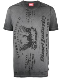 T-shirt à col rond gris foncé Diesel