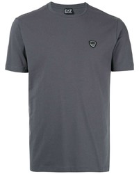 T-shirt à col rond gris foncé Ea7 Emporio Armani