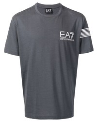 T-shirt à col rond gris foncé Ea7 Emporio Armani