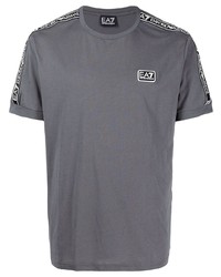 T-shirt à col rond gris foncé Ea7 Emporio Armani
