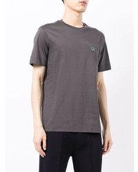 T-shirt à col rond gris foncé Emporio Armani