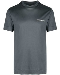 T-shirt à col rond gris foncé Emporio Armani