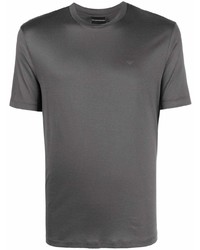 T-shirt à col rond gris foncé Emporio Armani