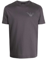 T-shirt à col rond gris foncé Emporio Armani