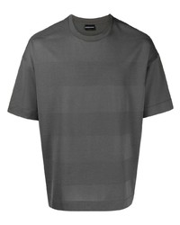 T-shirt à col rond gris foncé Emporio Armani