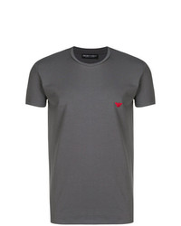 T-shirt à col rond gris foncé Emporio Armani