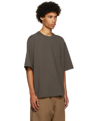 T-shirt à col rond gris foncé Sacai