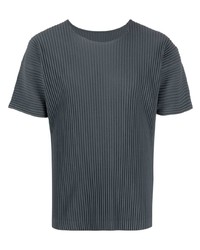 T-shirt à col rond gris foncé Homme Plissé Issey Miyake