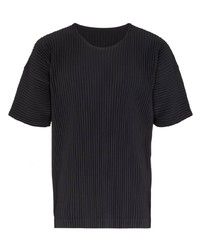 T-shirt à col rond gris foncé Homme Plissé Issey Miyake