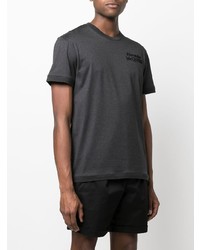 T-shirt à col rond gris foncé Alexander McQueen