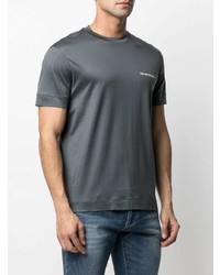 T-shirt à col rond gris foncé Emporio Armani