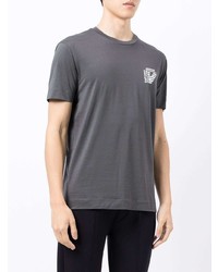 T-shirt à col rond gris foncé Emporio Armani