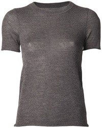 T-shirt à col rond gris foncé Lucien Pellat-Finet