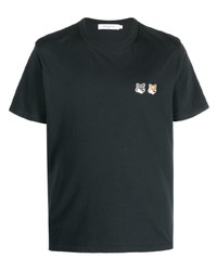 T-shirt à col rond gris foncé MAISON KITSUNÉ