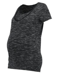 T-shirt à col rond gris foncé Mamalicious