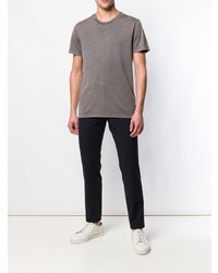 T-shirt à col rond gris foncé Bottega Veneta