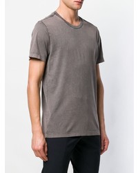 T-shirt à col rond gris foncé Bottega Veneta