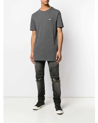 T-shirt à col rond gris foncé Philipp Plein