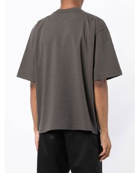 T-shirt à col rond gris foncé Sacai