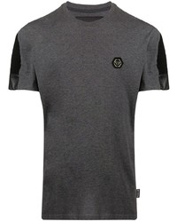 T-shirt à col rond gris foncé Philipp Plein