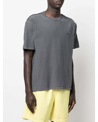 T-shirt à col rond gris foncé Stussy