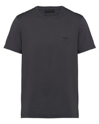 T-shirt à col rond gris foncé Prada