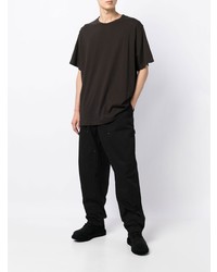 T-shirt à col rond gris foncé Yohji Yamamoto