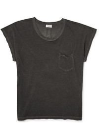 T-shirt à col rond gris foncé Saint Laurent