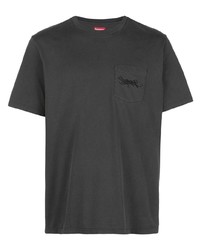T-shirt à col rond gris foncé Supreme