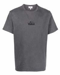 T-shirt à col rond gris foncé Woolrich