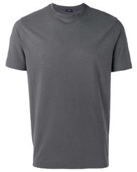 T-shirt à col rond gris foncé Zanone