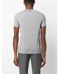 T-shirt à col rond gris Thom Browne