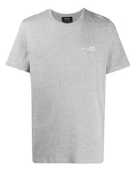 T-shirt à col rond gris A.P.C.