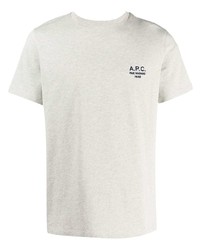 T-shirt à col rond gris A.P.C.