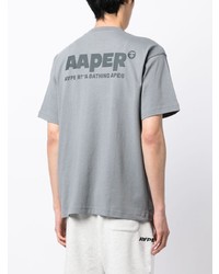 T-shirt à col rond gris AAPE BY A BATHING APE