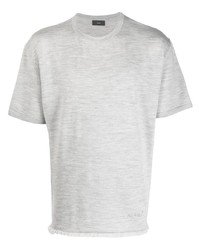 T-shirt à col rond gris Alanui