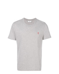 T-shirt à col rond gris AMI Alexandre Mattiussi