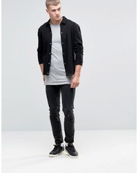 T-shirt à col rond gris Asos