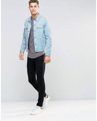 T-shirt à col rond gris Asos