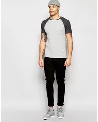 T-shirt à col rond gris Asos