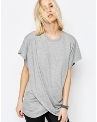T-shirt à col rond gris Asos